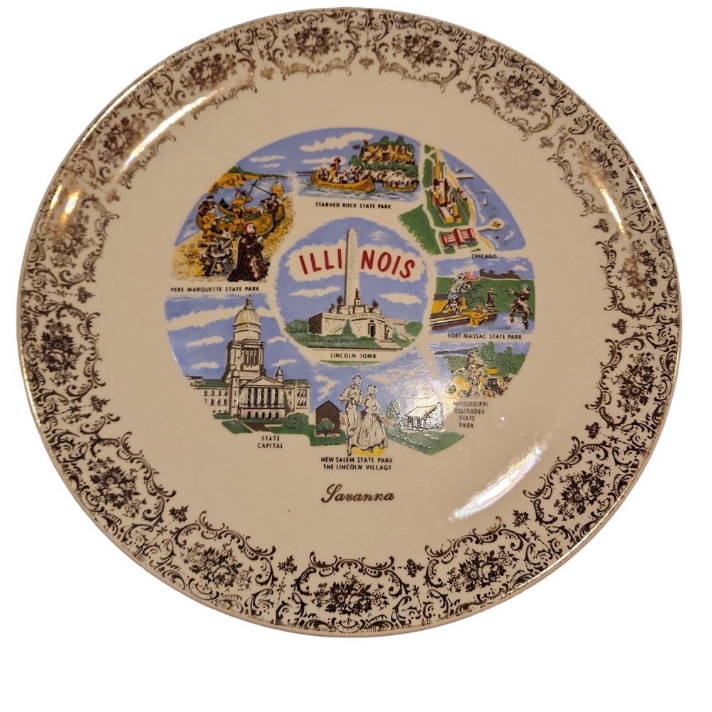 Illinois Souvenir Plate- Savanna